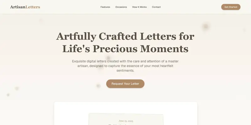 The Artisan Letters Placeholder